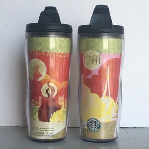 Starbucks GUANGZHOU China 2004 set of two 12 Oz tumblers